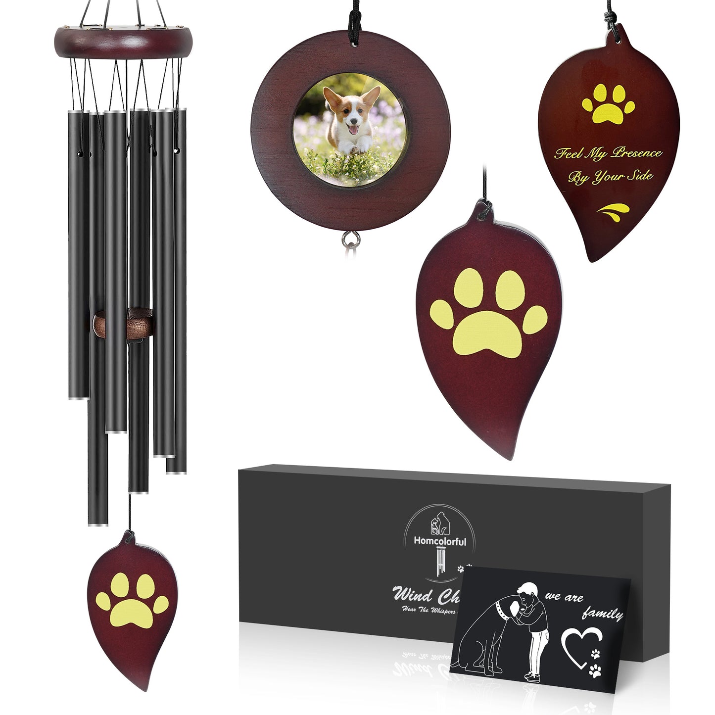 Homcolorful 32" Memorial Wind Chimes with Picture Frame -- MF-214