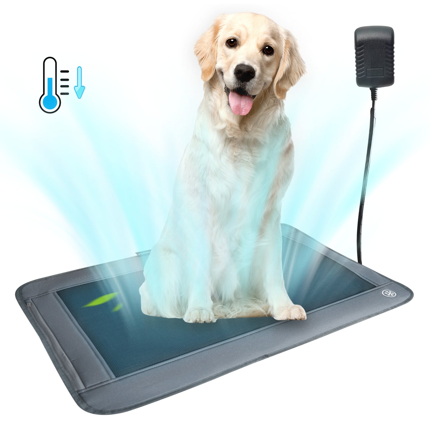 Electric Dog Cooling Mat,3 Airflow Levels,Cooling Mat for Dogs,Non-Slip & Auto Power Off,Dog Cooling Pad with Chew Resistant Cord-24 x 18 Inches,No Water or Refrigeration Needed