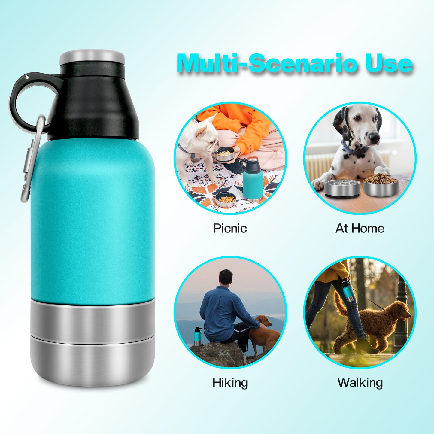 HOMCOLORFUL 32oz Dog Water Bottle Portable -HC-212